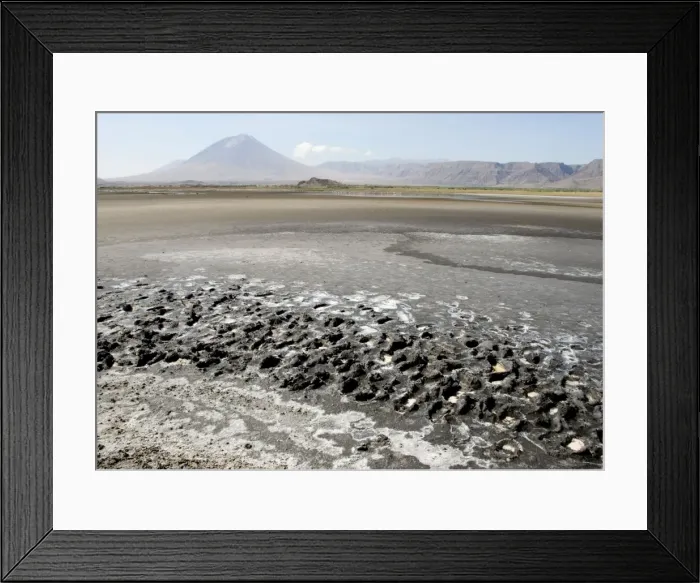 Framed Print : View of Oldoynio Lengai Volcano / The Mountain of God - from Lake Natron - Tanzania - Africa Framed Print : View of Oldoynio Lengai Volcano / The Mountain of God - from Lake Natron - Tanzania - Africa