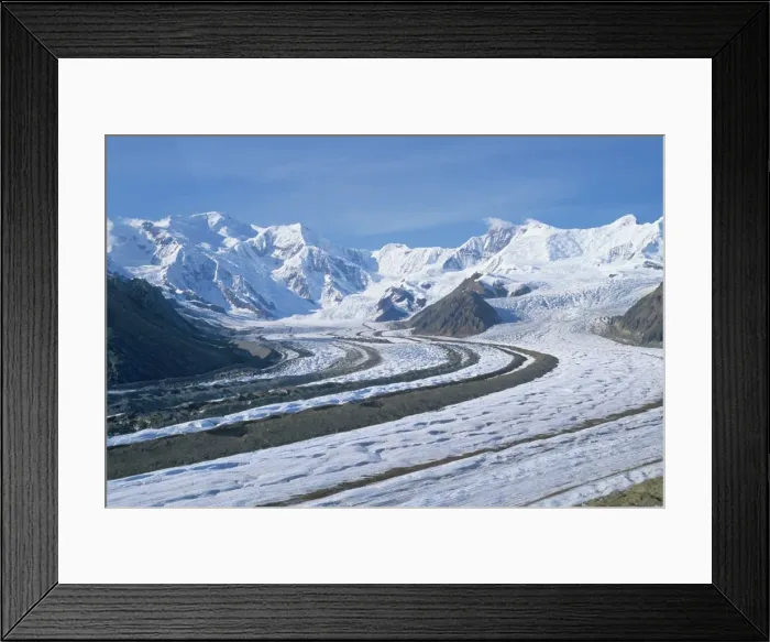 Framed Print : Alaska. - Kennicott Glacier and Mount Blackburn in Wrangell-St. Elias National Park. S2582 Framed Print : Alaska. - Kennicott Glacier and Mount Blackburn in Wrangell-St. Elias National Park. S2582
