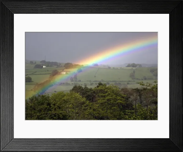 Framed Print : April Rainbow - West Allen river valley, beside Allendale Northumberland, England Framed Print : April Rainbow - West Allen river valley, beside Allendale Northumberland, England