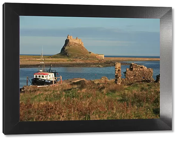 Lindisfarne Castle - view from harbour, Holy Island, Northumberland National Park, England
