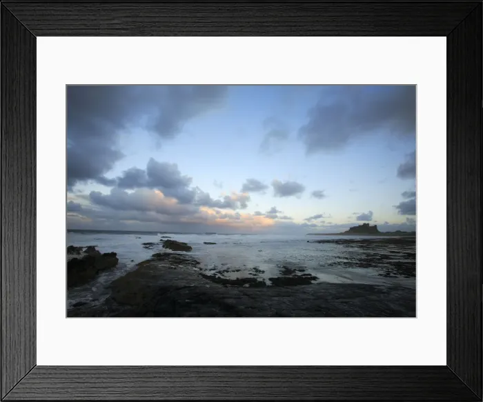 Framed Print : Bamburgh Castle - and stormy North Sea, Northumberland National Park, England Framed Print : Bamburgh Castle - and stormy North Sea, Northumberland National Park, England
