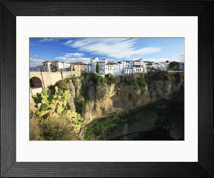 Framed Print : Ronda - arabic built bridge over ravine, Andalucia, Spain Framed Print : Ronda - arabic built bridge over ravine, Andalucia, Spain