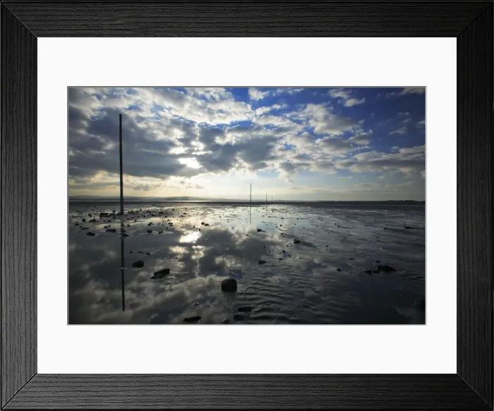 Framed Print : Pilgrim's Way - tidal causeway to Holy Island, Lindisfarne National Nature Reserve, Northumberland England Framed Print : Pilgrim's Way - tidal causeway to Holy Island, Lindisfarne National Nature Reserve, Northumberland England