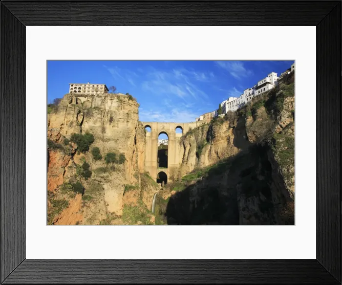 Framed Print : Ronda - arabic built bridge over ravine, Andalucia, Spain Framed Print : Ronda - arabic built bridge over ravine, Andalucia, Spain