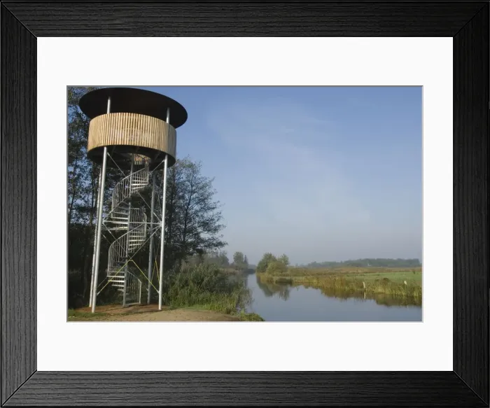 Framed Print : Bird observationtower The Netherlands, Overijssel, Nature reserve ´De Wieden´