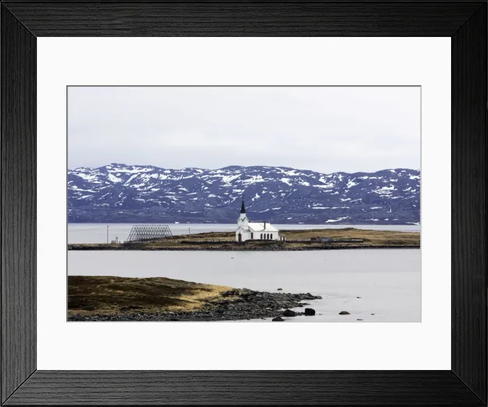 Framed Print : Church of Nesseby. Varanger fjord - Norway Framed Print : Church of Nesseby. Varanger fjord - Norway