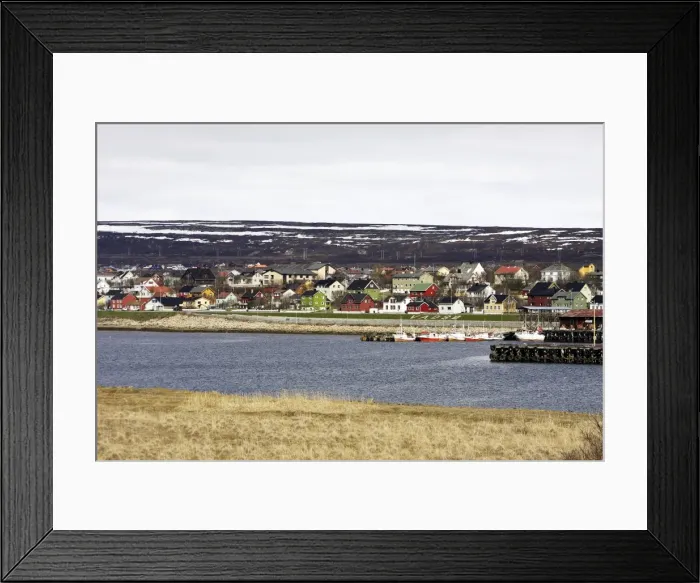 Framed Print : Vadso Village by Varanger fjord - Norway Framed Print : Vadso Village by Varanger fjord - Norway