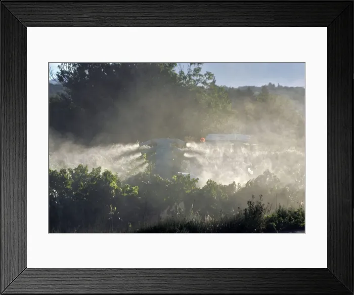 Framed Print : Farming - treating / spraying vineyard. Cote du Rhone - France Framed Print : Farming - treating / spraying vineyard. Cote du Rhone - France