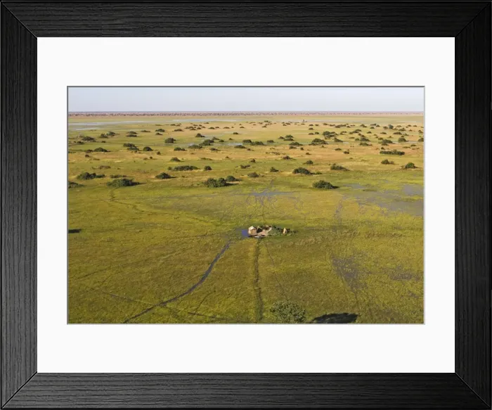 Framed Print : Zambia - flight over fisherman's hut Bangweuleu marshes Zambia Africa Framed Print : Zambia - flight over fisherman's hut Bangweuleu marshes Zambia Africa