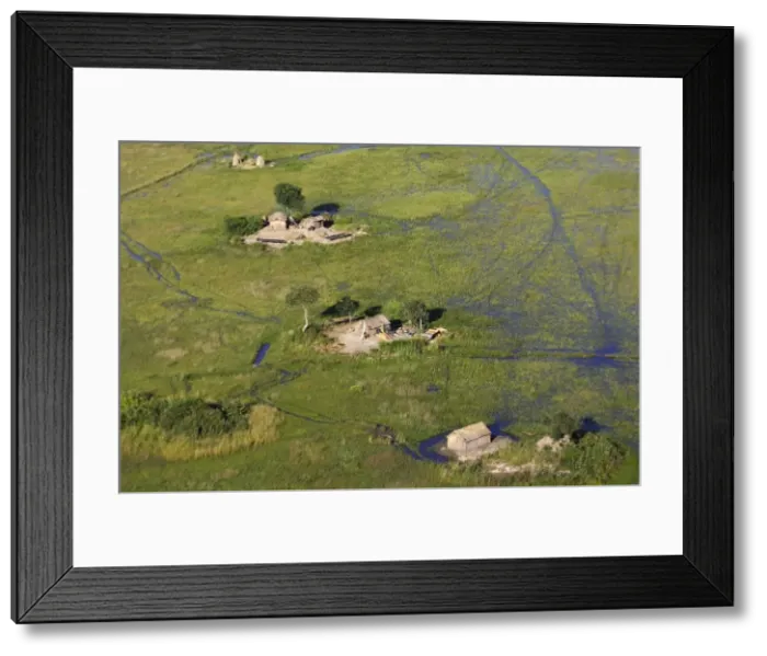 Framed Print : Zambia - aerial of fisherman's hut Bangweuleu Marshes Zambia Africa Framed Print : Zambia - aerial of fisherman's hut Bangweuleu Marshes Zambia Africa