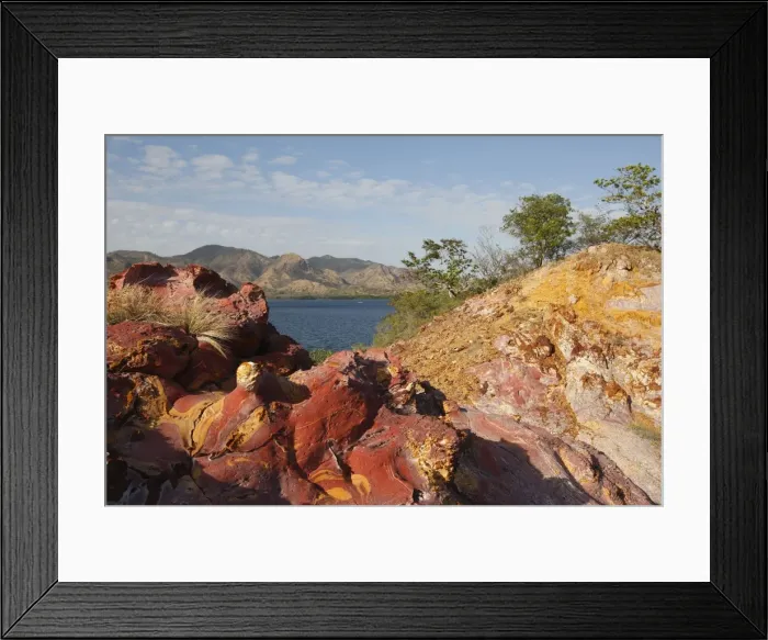 Framed Print : Sandstone - pink with oxydation & minerals including Iron & Manganese. Flores Island - Indonesia Framed Print : Sandstone - pink with oxydation & minerals including Iron & Manganese. Flores Island - Indonesia