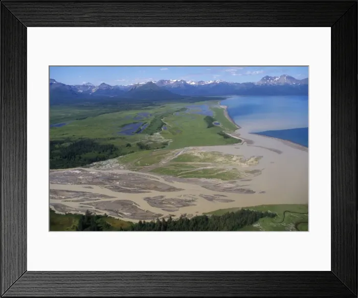 Framed Print : Alaska - showing river joining sea Hallo Bay, Katmai, Alaska Framed Print : Alaska - showing river joining sea Hallo Bay, Katmai, Alaska