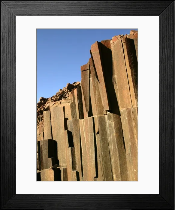 Framed Print : Organ Pipe Rock Formation In Namibia near Khorixas