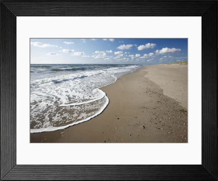 Framed Print : Waves breaking on empty beach, Island of Texel, Holland Framed Print : Waves breaking on empty beach, Island of Texel, Holland