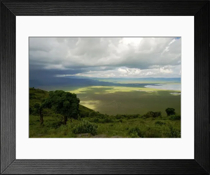 Framed Print : Ngorongoro Crater - view from the rim - Tanzania - Africa Framed Print : Ngorongoro Crater - view from the rim - Tanzania - Africa