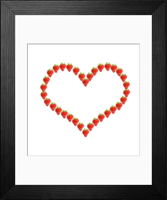 Framed Print : Strawberries - heart shape frame Framed Print : Strawberries - heart shape frame