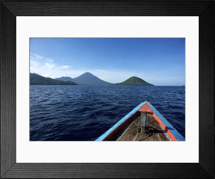Framed Print : Island of Tedore - from the sea - Spice Islands Indonesia Framed Print : Island of Tedore - from the sea - Spice Islands Indonesia
