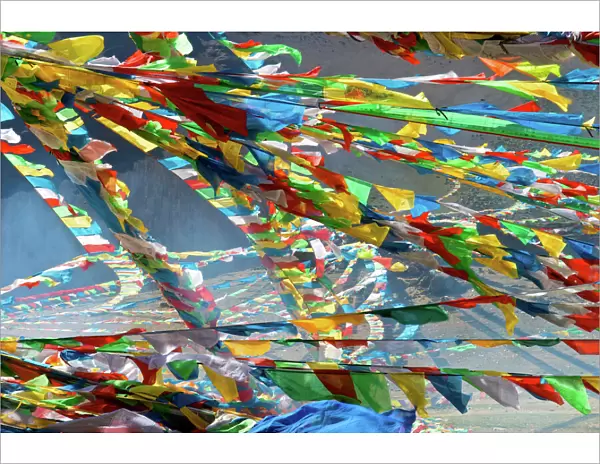 New prayer flags Saga dawa Kailash Tibet China