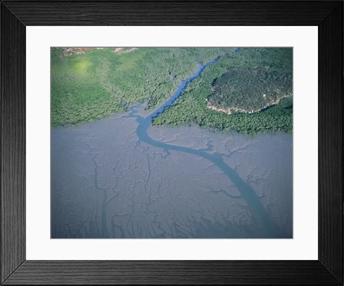 Framed Print : Western Australia - aerial of St George basin - Prince Regent Nature Reserve Salt Water Mangrove - dendretic drainage Framed Print : Western Australia - aerial of St George basin - Prince Regent Nature Reserve Salt Water Mangrove - dendretic drainage