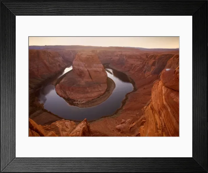 Framed Print : Horseshoe Bend - dramatic view of a nearly 360 degree bend of the Colorado river cut into the colorado plateau. At sunset - Horseshoe Bend, Arizona, USA Framed Print : Horseshoe Bend - dramatic view of a nearly 360 degree bend of the Colorado river cut into the colorado plateau. At sunset - Horseshoe Bend, Arizona, USA