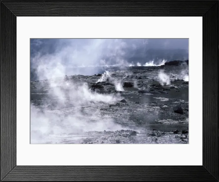 Framed Print : USA - Hawaii - Big Island - Hawaii Volcanoes National Park - Fumaroles in the caldera of the Kilauea volcano Framed Print : USA - Hawaii - Big Island - Hawaii Volcanoes National Park - Fumaroles in the caldera of the Kilauea volcano