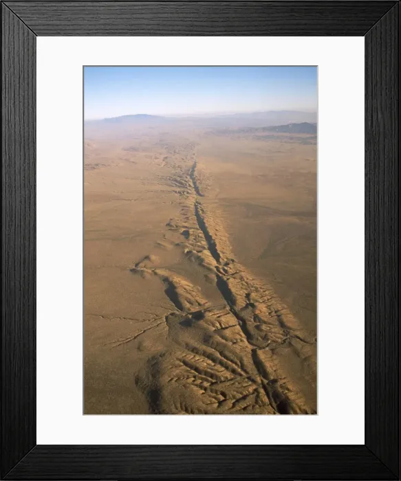 Framed Print : San Andreas Fault - looking south - California USA Framed Print : San Andreas Fault - looking south - California USA