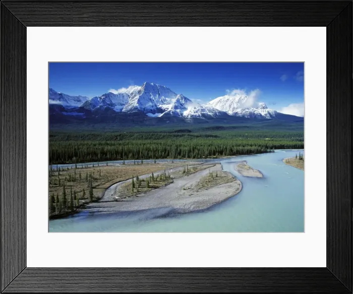 Framed Print : Athabasca River and Rocky Mountains - Jasper National Park - Canada - Alberta Framed Print : Athabasca River and Rocky Mountains - Jasper National Park - Canada - Alberta