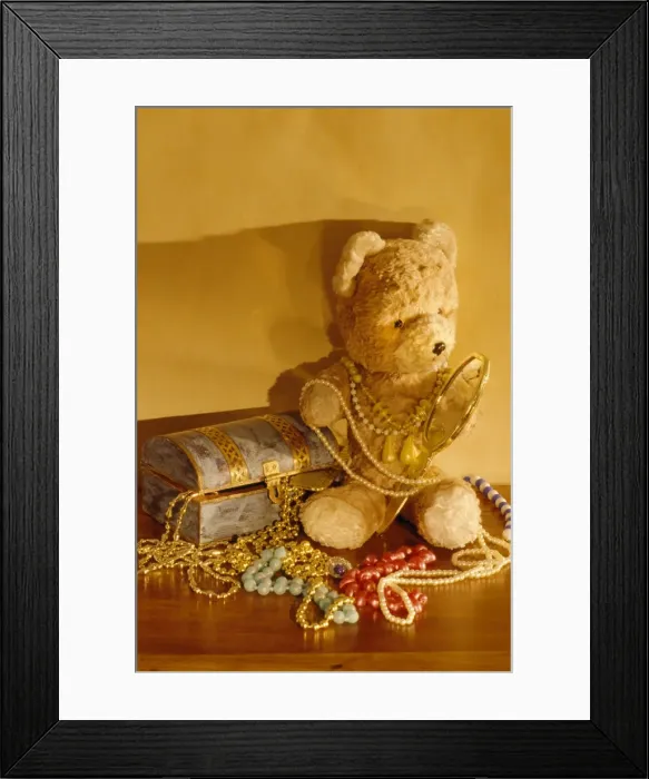 Framed Print : Teddy Bear - with jewelry Framed Print : Teddy Bear - with jewelry