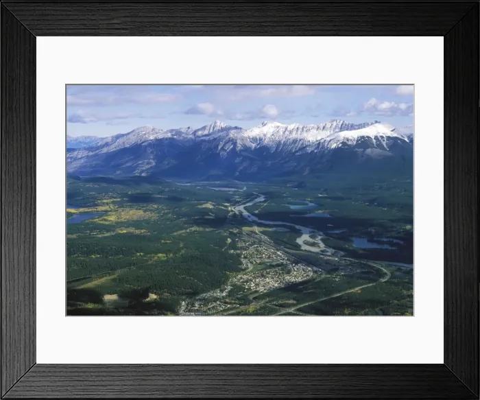 Framed Print : Jasper townsite seen from the top of Jasper Tramway - Jasper National Park - Canada - Alberta Framed Print : Jasper townsite seen from the top of Jasper Tramway - Jasper National Park - Canada - Alberta
