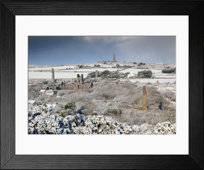 Framed Print : Carn Brea - Great Flat Lode area - winter - Cornwall - UK Framed Print : Carn Brea - Great Flat Lode area - winter - Cornwall - UK