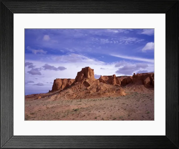 Framed Print : Dinosaur sites: Flaming Cliffs, Gobi Desert, Mongolia (Mongolian name: Bayan Zag) In the 1920's the expedition of the American Museum of Natural History, led by Roy Chapman Andrews Framed Print : Dinosaur sites: Flaming Cliffs, Gobi Desert, Mongolia (Mongolian name: Bayan Zag) In the 1920's the expedition of the American Museum of Natural History, led by Roy Chapman Andrews