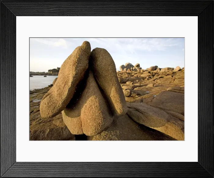 Framed Print : Rocks on coastline - Ploumana'h - Brittany - France Framed Print : Rocks on coastline - Ploumana'h - Brittany - France