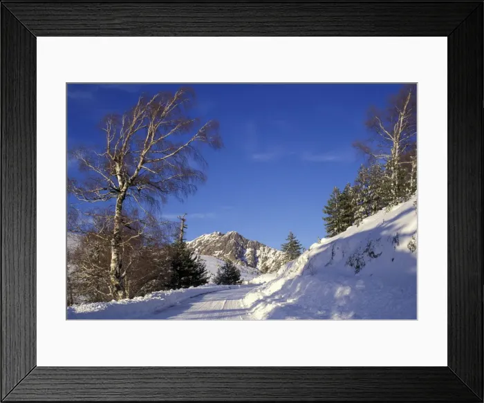 Framed Print : Mountain road in snow - Vergio's Pass - Corsica Framed Print : Mountain road in snow - Vergio's Pass - Corsica