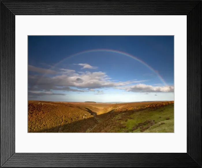 Framed Print : Rainbow - over moorland - autumn - Allendale Fells - Northumberland - England Framed Print : Rainbow - over moorland - autumn - Allendale Fells - Northumberland - England