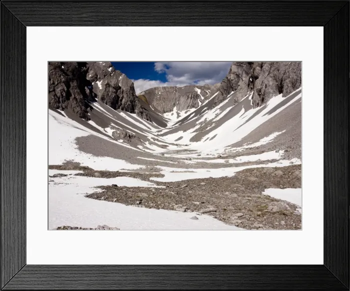 Framed Print : High Rocky tundra in three lakes valley, above Chester Lake - Scree sloped mountains - Peter Lougheed Provincial Park near Kananaskis, Rockies, Canada