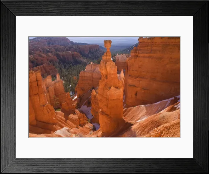 Framed Print : Thor's Hammer - view from sunset point onto famous sandstone rock formation called Thor's Hammer and the conglomerate of hoodoos of Silent City - Bryce Canyon National Park, Utah, USA Framed Print : Thor's Hammer - view from sunset point onto famous sandstone rock formation called Thor's Hammer and the conglomerate of hoodoos of Silent City - Bryce Canyon National Park, Utah, USA