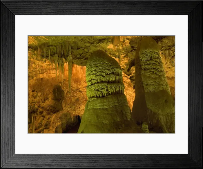 Framed Print : Twin Domes - amazing cave formations including draperies, soda straws and huge columns of stalagmites, called Twin Domes - Hall of Giants, Carlsbad Caverns National Park, New Mexico, USA Framed Print : Twin Domes - amazing cave formations including draperies, soda straws and huge columns of stalagmites, called Twin Domes - Hall of Giants, Carlsbad Caverns National Park, New Mexico, USA