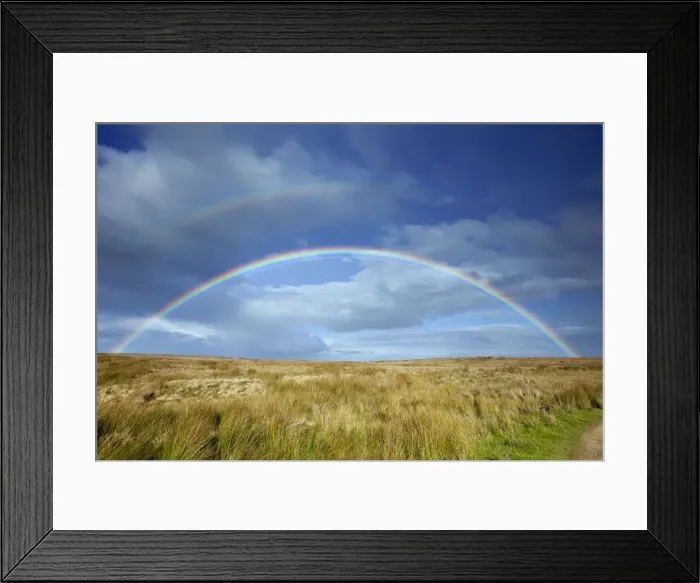 Framed Print : Rainbow - over moorland - Allendale Fells - Northumberland - England Framed Print : Rainbow - over moorland - Allendale Fells - Northumberland - England