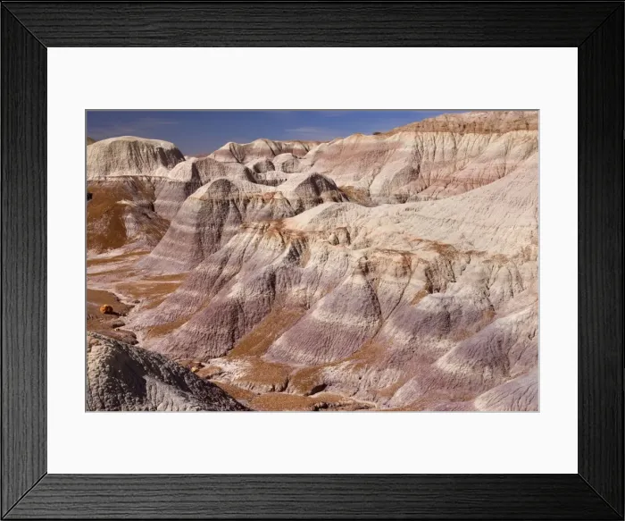 Framed Print : Blue Mesa Badlands - eroded clay formations called Badlands - Petrified Forest National Park - Arizona - USA Framed Print : Blue Mesa Badlands - eroded clay formations called Badlands - Petrified Forest National Park - Arizona - USA