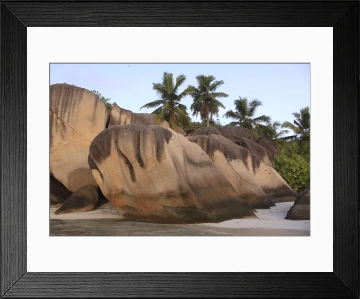 Framed Print : Rocks on beach at Source d`Argent - La Digue - Seychelles Framed Print : Rocks on beach at Source d`Argent - La Digue - Seychelles