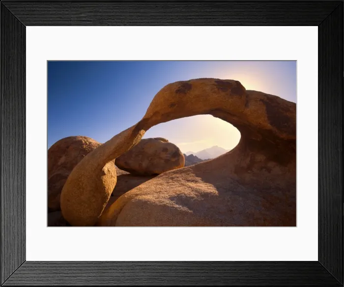 Framed Print : Mobius Arch - amazing rock arch of red sandstone on the foothills of the Sierra Nevada - Alabama Hills Recreation Area, California, USA Framed Print : Mobius Arch - amazing rock arch of red sandstone on the foothills of the Sierra Nevada - Alabama Hills Recreation Area, California, USA