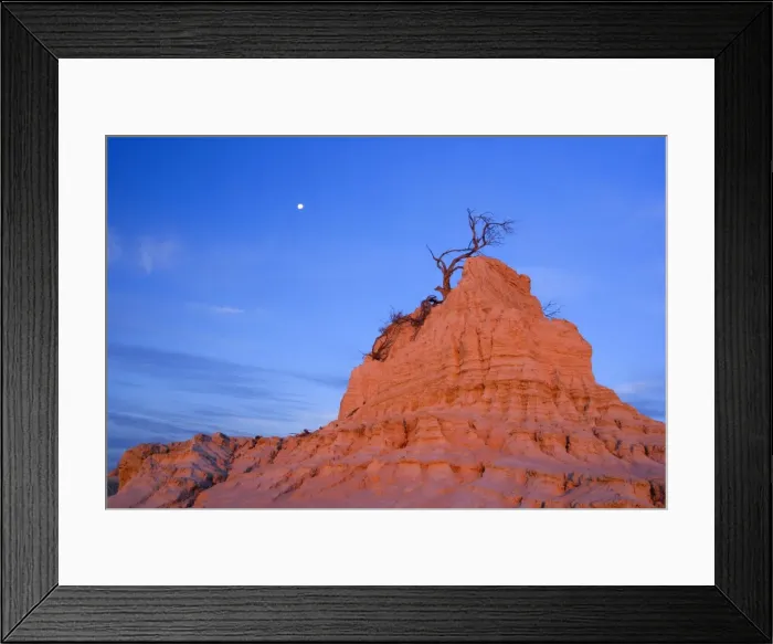 Framed Print : Eroded pinnacle - last evening sunrays on amazingly shaped, eroded pinnacle of the lunette Walls of China, located within the since 18000 years dried-up lakebed of Lake Mungo Framed Print : Eroded pinnacle - last evening sunrays on amazingly shaped, eroded pinnacle of the lunette Walls of China, located within the since 18000 years dried-up lakebed of Lake Mungo