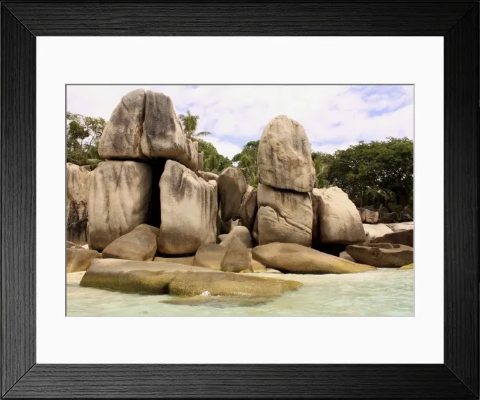 Framed Print : Rocks on beach at Coco Island - La Digue - Seychelles Framed Print : Rocks on beach at Coco Island - La Digue - Seychelles