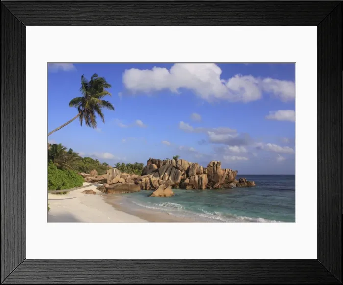 Framed Print : Beach scene - Anse Cocos - La Digue - Seychelles Framed Print : Beach scene - Anse Cocos - La Digue - Seychelles