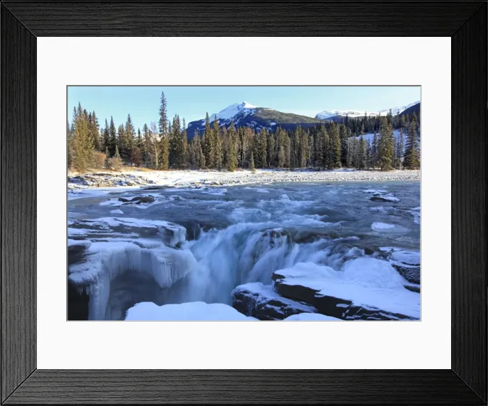 Framed Print : Athabaska Falls - partially frozen. Rocky Mountains - Jasper National Park - Alberta - Canada Framed Print : Athabaska Falls - partially frozen. Rocky Mountains - Jasper National Park - Alberta - Canada
