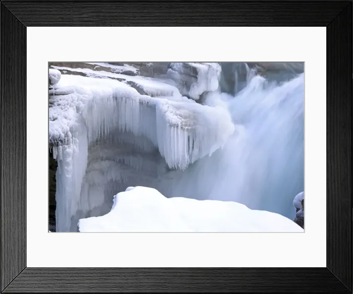Framed Print : Athabaska Falls - partially frozen. Rocky Mountains - Jasper National Park - Alberta - Canada Framed Print : Athabaska Falls - partially frozen. Rocky Mountains - Jasper National Park - Alberta - Canada