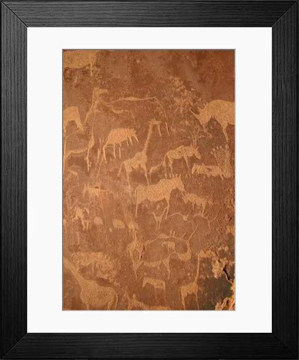 Framed Print : Rock Engravings. Twyfelfontein. Namibia Betweeen -5600 BC et _2500 BC Framed Print : Rock Engravings. Twyfelfontein. Namibia Betweeen -5600 BC et _2500 BC