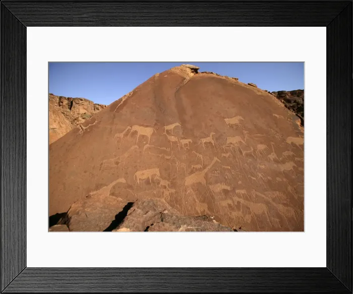 Framed Print : Rock Engravings. Twyfelfontein. Namibia Betweeen -5600 BC et _2500 BC Framed Print : Rock Engravings. Twyfelfontein. Namibia Betweeen -5600 BC et _2500 BC