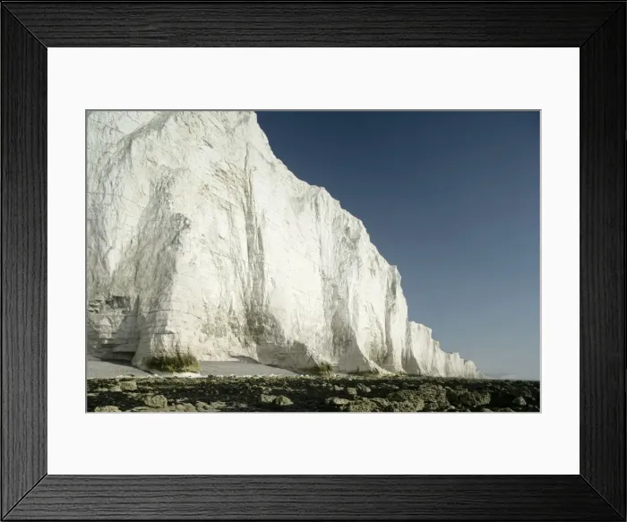 Framed Print : UK - chalk cliffs, coastline with white cliffs. Seven Sisters Country Park, East Sussex, England, UK Framed Print : UK - chalk cliffs, coastline with white cliffs. Seven Sisters Country Park, East Sussex, England, UK