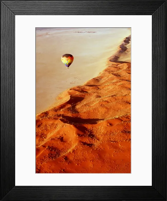 Framed Print : Balloon Safari - on the edge of Namib Desert, Namibia in the ear Framed Print : Balloon Safari - on the edge of Namib Desert, Namibia in the ear